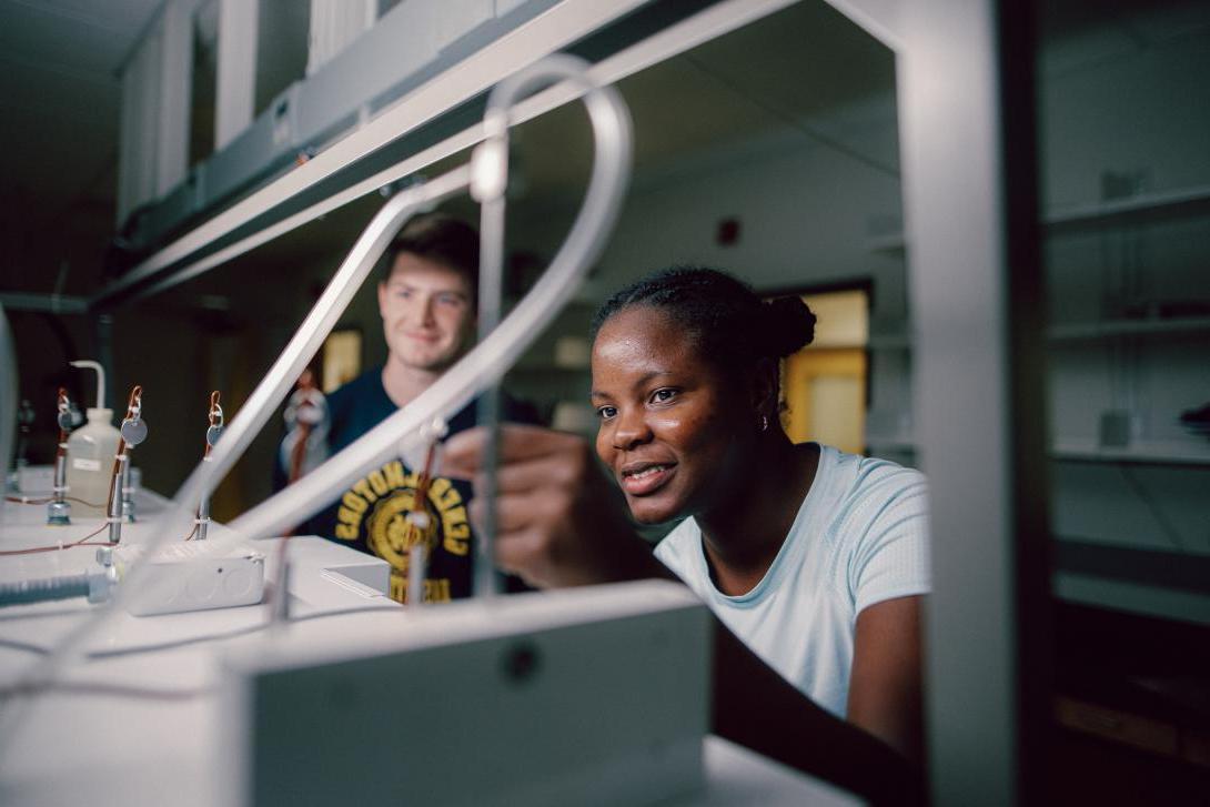 students in energy systems lab